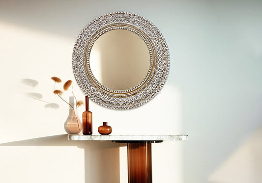 Rustic Carved Handcrafted Wooden Furniture Mirror