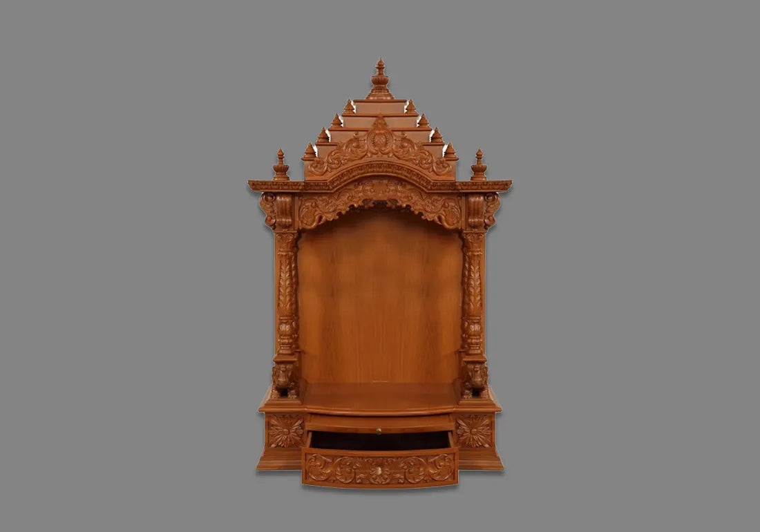 Naturally Hand Carved Wooden Temple For Home